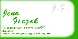 jeno ficzek business card